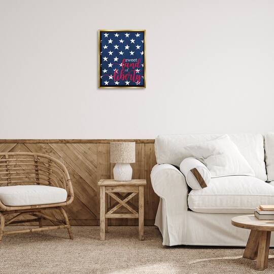 Stupell Industries Sweet Land Of Liberty Americana Floater Framed Art